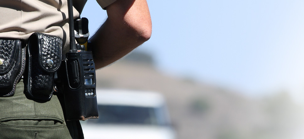 Police officer stopping motorist