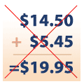 Image of chart showing competitor's price with hidden fees