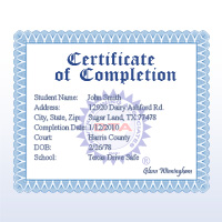 Florida online traffic school certificate of completion