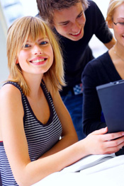 Georgia teens in front of computer registering for Joshua's Law course